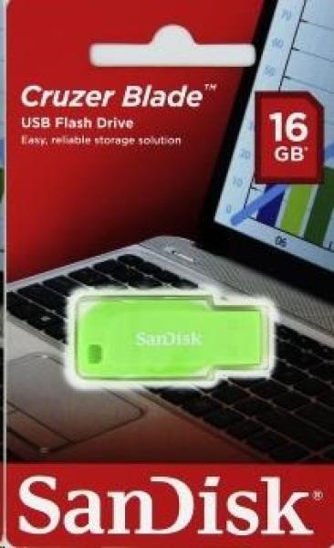 SanDisk Flash disk 16 GB Cruzer Blade,  USB 2.0,  zelená0