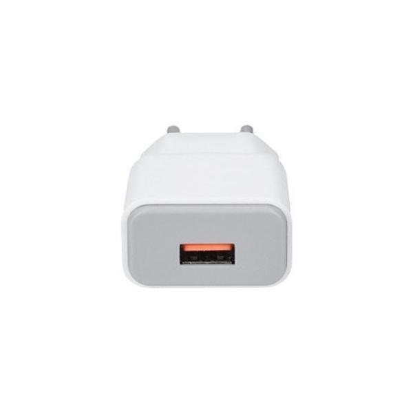 Solight USB nabíjecí adaptér,  fast charge: 1x USB Qualcomm,  5V2A/ 9V1.5A/ 12V1A,  AC 230V,  bílošedý2