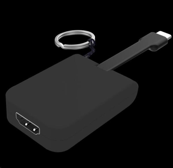Adaptér PREMIUMCORD USB 3.1 samec typu C na samicu HDMI,  zástrčkový kábel a krúžok na kľúče