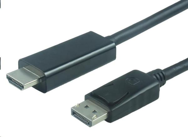 Kábel PREMIUMCORD DisplayPort 1.2 na HDMI 2.0,  pre rozlíšenie 4Kx2K@60Hz,  1m