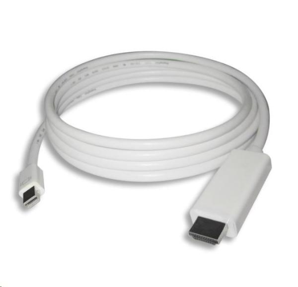 PREMIUMCORD Mini DisplayPort kábel 1.2 na HDMI 2.0,  pre rozlíšenie 4Kx2K@60Hz,  1m