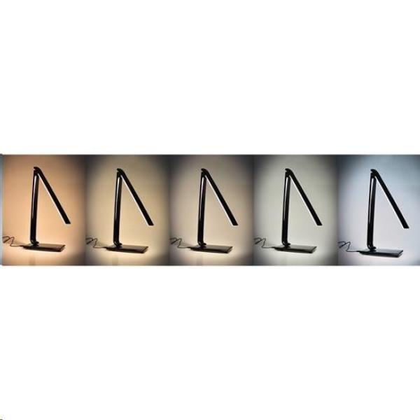 Solight LED stolní lampička stmívatelná,  12W,  volba teploty světla,  USB,  bílý lesk3