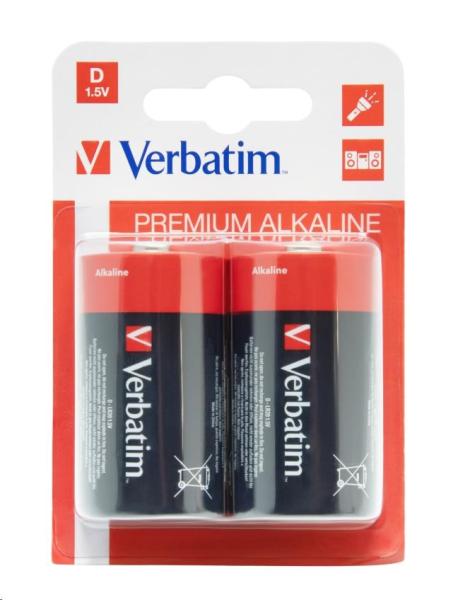 VERBATIM Alkalické baterie D,   2 PACK /  LR200