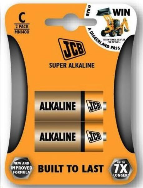 JCB SUPER alkalická baterie LR14,  blistr 2 ks