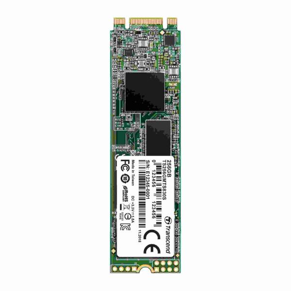 TRANSCEND SSD MTS830S 256GB,  M.2 2280,  SATA III 6 Gb/ s,  TLC,  objemové