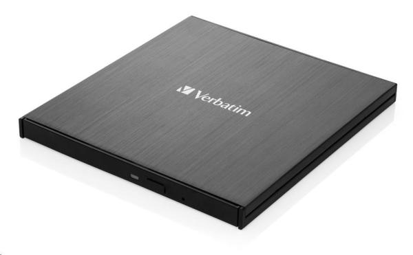 VERBATIM Ultra HD 4K Blu-ray externá slimline napaľovačka (USB 3.1,  USB-C) + bezplatné 25GB médium