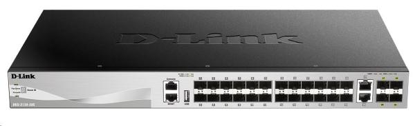 D-Link DGS-3130-30S/ SI L3 Stohovateľný spravovaný gigabitový prepínač,  24x SFP,  2x 10GBASE-T,  4x SFP+
