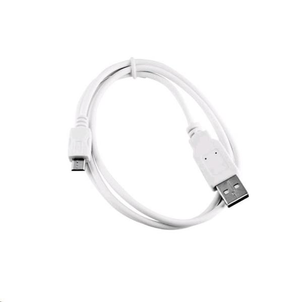 Kábel C-TECH USB 2.0 AM/ Micro, 2m, biely