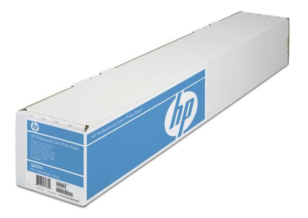 HP Professional Instant-dry Satin Photo Paper. 3-in core,  287 microns (11.3 mil) • 300 g/ m2 • 610 mm x 15.2 m,  Q8759A0