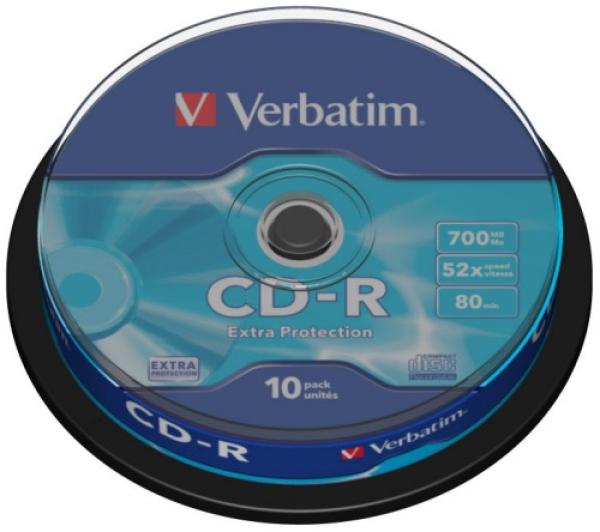 VERBATIM CD-R(10-Pack)Spindle/ EP/ DL/ 52x/ 700MB
