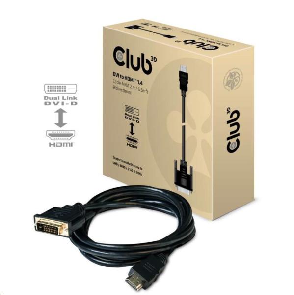 Club3D Kabel DVI-D na HDMI 1.4 (M/ M),  2m