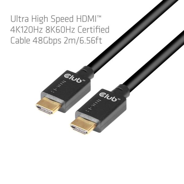 Kábel HDMI Club3D 2.1 Ultra High Speed HDMI™ 4K120Hz,  8K60Hz,  2m1