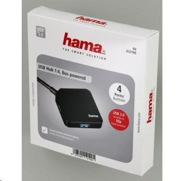 Hama USB 3.0 Hub 1:4,  čierna2