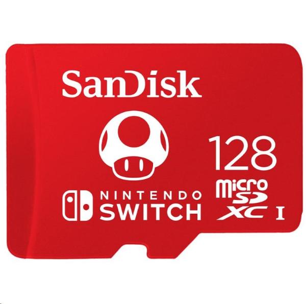 SanDisk MicroSDXC karta 128GB for Nintendo Switch (R:100/ W:90 MB/ s,  UHS-I,  V30, U3,  C10,  A1) licensed Product, Super Mario
