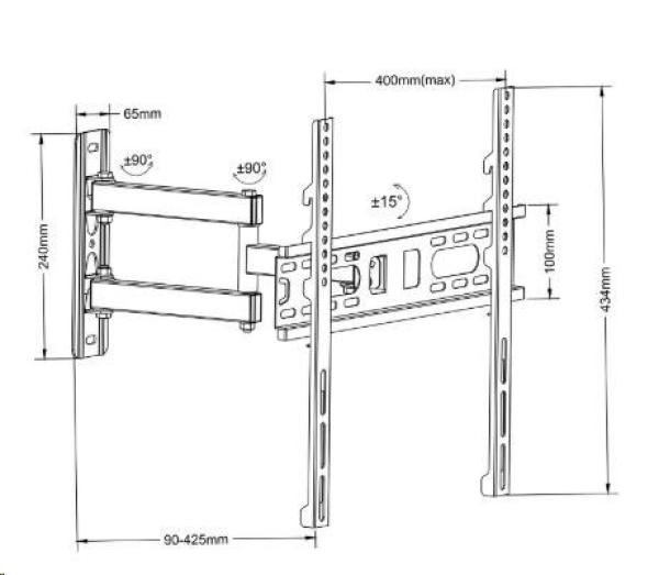 Fiber Mounts FM761 - kloubový otočný sklopný držák Tv 26-552