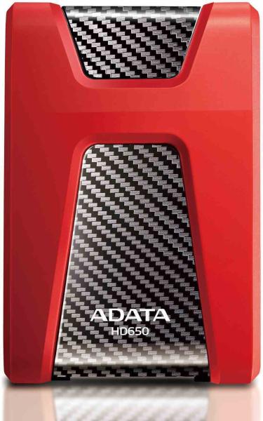 Externý pevný disk ADATA 1TB 2, 5" USB 3.1 DashDrive Durable HD650,  červený (gumový,  odolný voči nárazom)