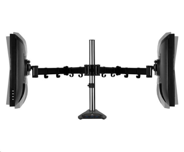 Stolný držiak ARCTIC Z2 Pro (Gen3) pre 2x LCD do 34",  nosnosť 2x15 kg,  4x USB HUB,  čierny16