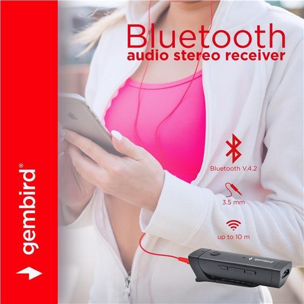 GEMBIRD USB Bluetooth adaptér v4.2,  stereo audio prijímač,  čierny2