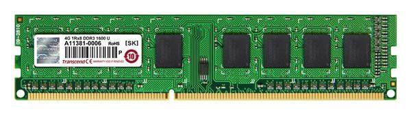 TRANSCEND JetRam™ DDR3 4GB 1600MHz DIMM,  512Mx8 CL11,  maloobchod
