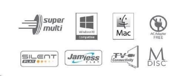 HITACHI LG - externá mechanika DVD-W/ CD-RW/ DVD±R/ ±RW/ RAM GP57EB40,  Slim,  čierna,  box+SW4