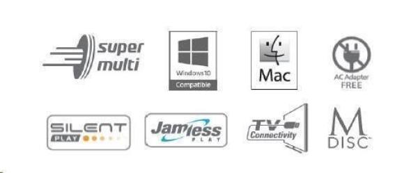 HITACHI LG - externá mechanika DVD-W/ CD-RW/ DVD±R/ ±RW/ RAM GP57EW40,  Slim,  biela,  krabica+SW3