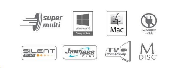 HITACHI LG - externá mechanika DVD-W/ CD-RW/ DVD±R/ ±RW/ RAM GP60NB60,  Slim,  čierna,  box+SW1