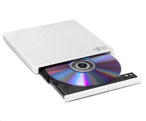 HITACHI LG - externá mechanika DVD-W/ CD-RW/ DVD±R/ ±RW/ RAM GP60NW60,  Slim,  biela,  krabica+SW