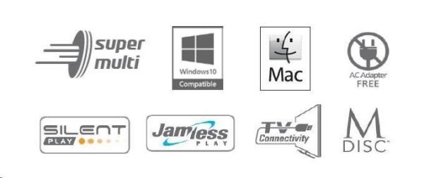 HITACHI LG - externá mechanika DVD-W/ CD-RW/ DVD±R/ ±RW/ RAM GP60NS60,  Slim,  Silver,  box+SW1