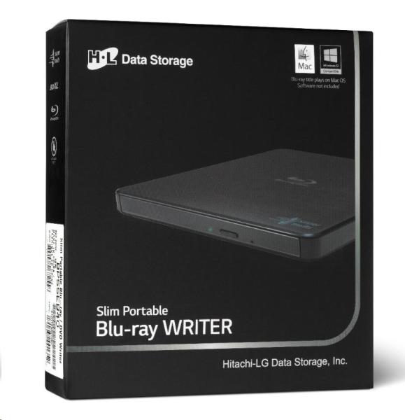 HITACHI LG - Externý disk BD-W/ CD-RW/ DVD±R/ ±RW/ RAM/ M-DISC BP55EB40,  čierny,  box+SW4