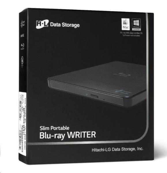 HITACHI LG - Externý disk BD-W/CD-RW/DVD±R/±RW/RAM/M-DISC BP55EB40, čierny, box+SW1