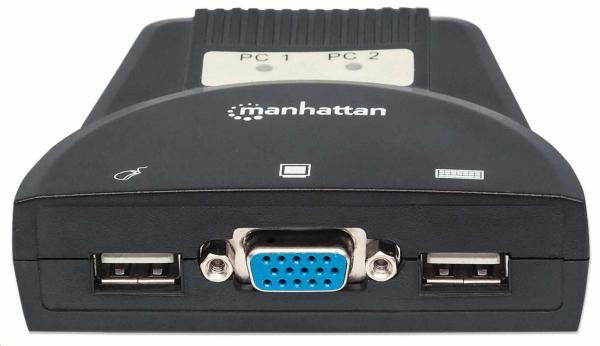 MANHATTAN Switch 2 porty USB,  audio,  čierny1