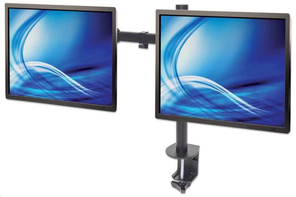 Stolný držiak MANHATTAN pre 2xLCD,  13" až 32",  čierny2