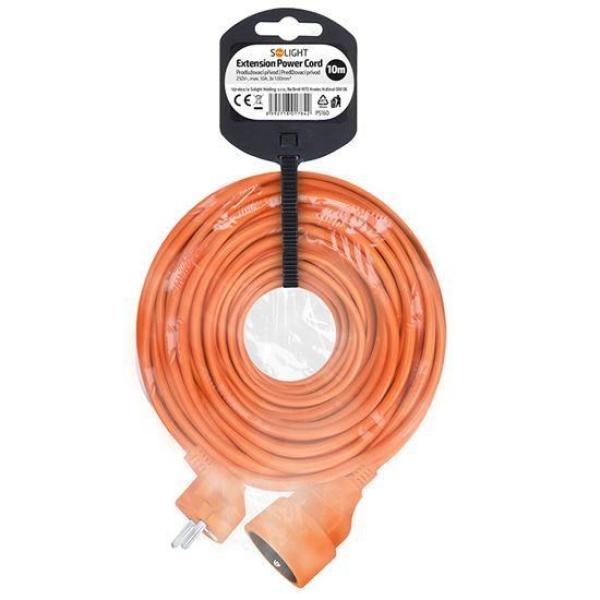 Solight prodlužovací přívod - spojka,  1 zásuvka,  10m,  3 x 1mm2,  oranžová2