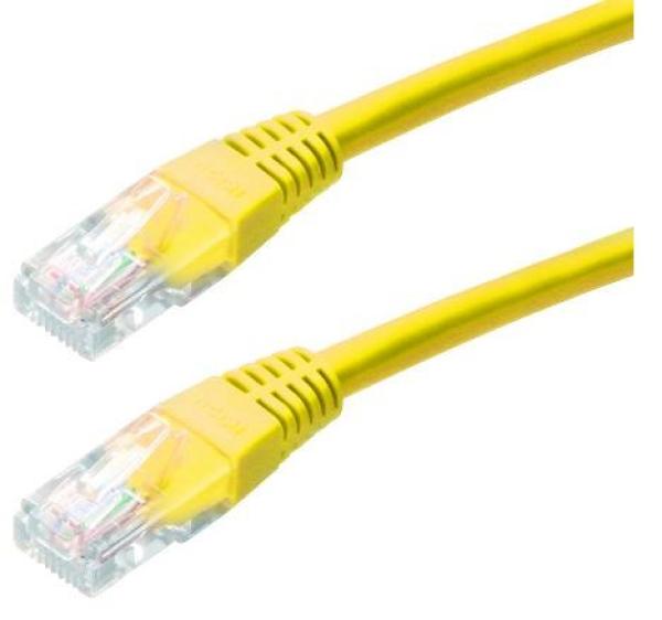 Patch kabel Cat6,  UTP - 0, 25m,  žlutý