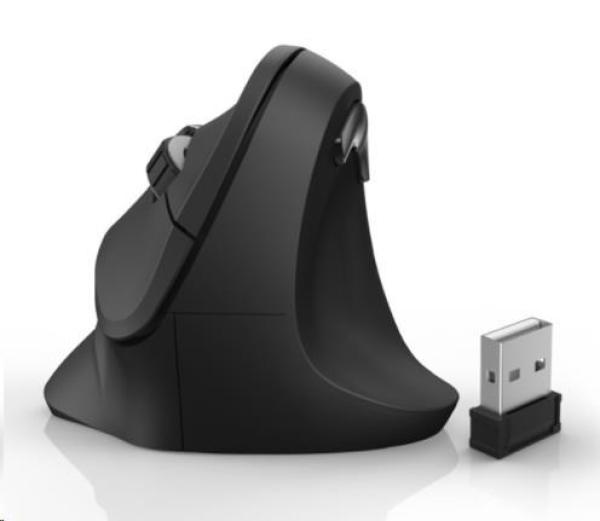 Vertikálna ergonomická bezdrôtová myš Hama EMW-500,  6 tlačidiel,  čierna2