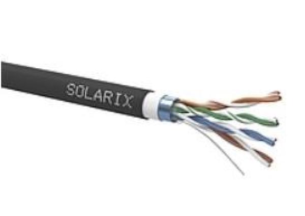 Inštalačný kábel Solarix outdoor FTP,  Cat5E,  drôt,  PVC+PE,  dvojitý plášť,  cievka 305 m SXKD-5E-FTP-PVC+PE