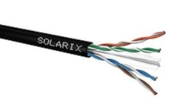 Inštalačný kábel Solarix vonkajší UTP,  Cat6,  drôt,  PE,  cievka 500 m SXKD-6-UTP-PE
