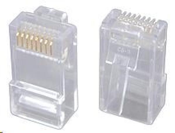 Solarix Konektor RJ45 CAT5E UTP 8p8c nestíněný neskládaný na licnu /  100 ks KRJ45/ 5