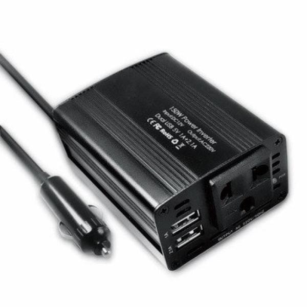 EUROCASE měnič napětí AC/ DC , 12V/ 220V,  150W,  USB,  autozástrčka