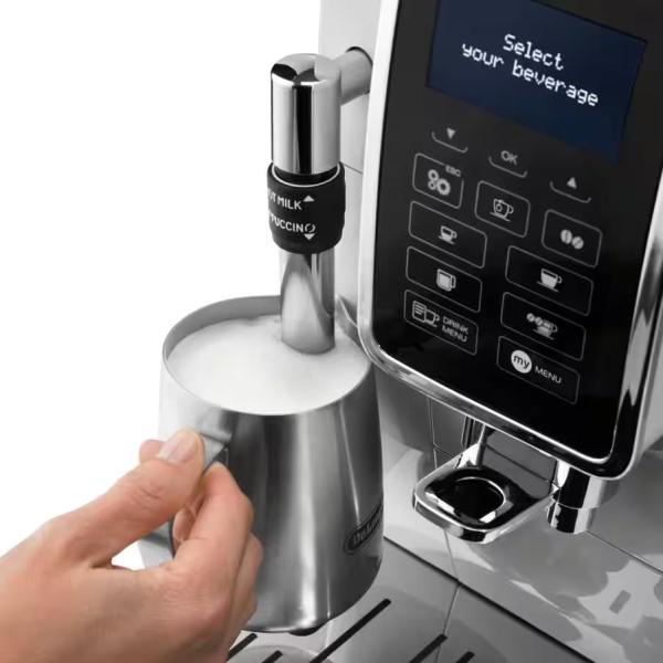DeLonghi ECAM 350.35.W Dinamica plnoautomatický kávovar,  1450 W,  15 bar,  LCD displej,  bílá2