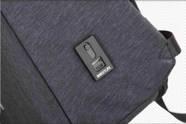 Bestlife Vodotesný batoh pre 15.6" notebook s ochranou proti krádeži a konektormi USB na nabíjanie4