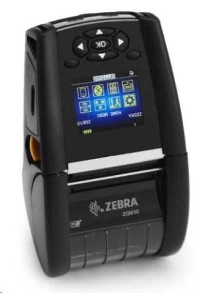Zebra ZQ610,  BT,  Wi-Fi,  8 bodov/ mm (203 dpi),  LTS,  disp.,  EPL,  ZPL,  ZPLII,  CPCL