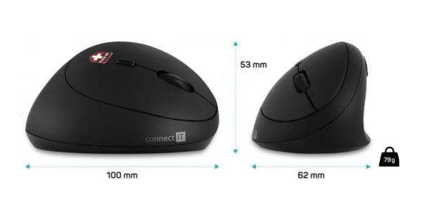 CONNECT IT FOR HEALTH LADIES ergonomická vertikálna myš,  bezdrôtová10