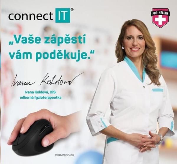 CONNECT IT FOR HEALTH LADIES ergonomická vertikálna myš,  bezdrôtová8
