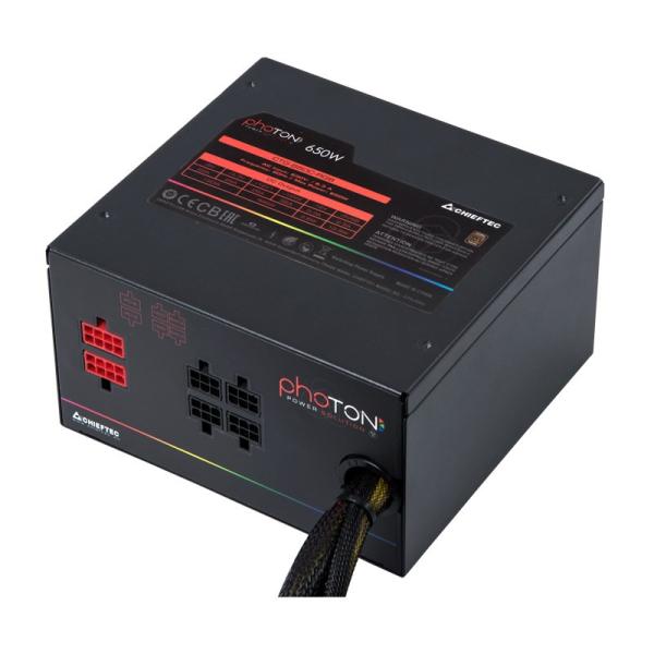 CHIEFTEC Photon Series,  CTG-650C-RGB,  650W,  12cm RGB ventilátor,  Active PFC,  modulárny,  maloobchod,  85+1