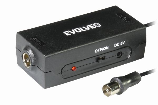 EVOLVEO Flexi 1A,  venkovní DAB+/ DVB-T2 anténa se zesilovačem Amp 1,  filtr LTE, 4G, 5G2