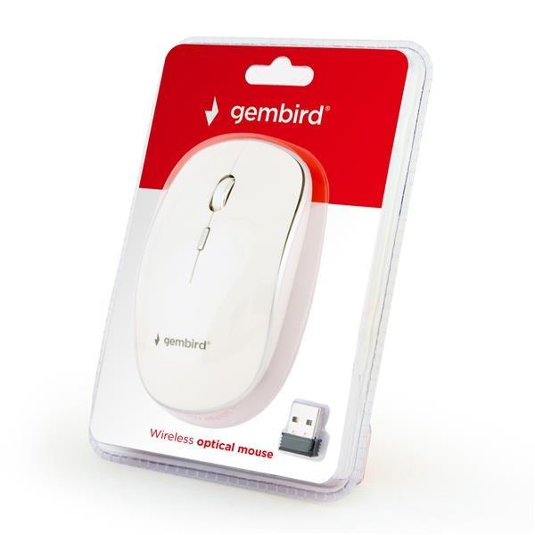 Myš GEMBIRD MUSW-4B-01,  biela,  bezdrôtová,  USB nano prijímač2