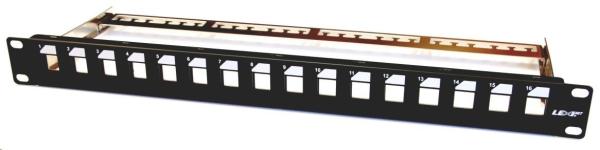 19" modulární patch panel LEXI-Net 16port,  černý