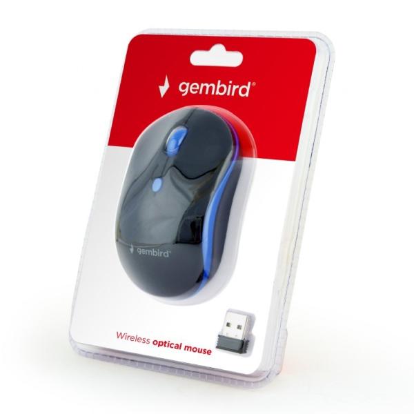 Myš GEMBIRD MUSW-4B-03-B,  čierno-modrá,  bezdrôtová,  USB nano prijímač2