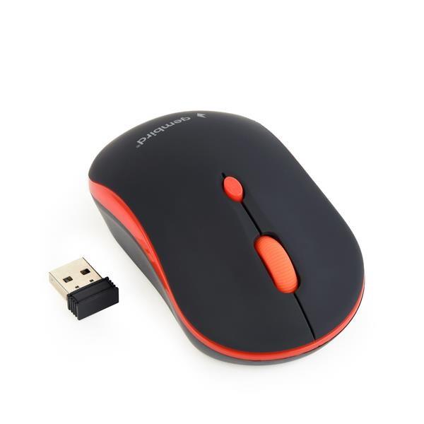 Gembird MUSW-4B-03-R/ Cestovná/ Optická/ 1 600 DPI/ Bezdrôtová USB/ Čierna-červená2